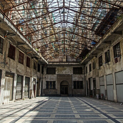 Old industrial street in Palermo, Italy
