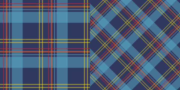 Blue tartan plaid collection. Textile pattern design for pillows, shirts, dresses, tablecloth etc.