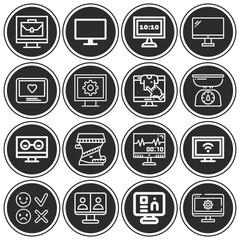16 pack of evaluate  lineal web icons set