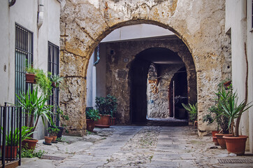 Fototapeta na wymiar Street of the old town in Palermo, Italy