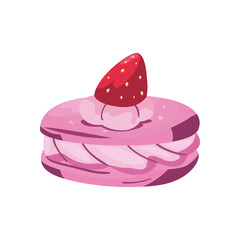pink cookie with strawberry vector design