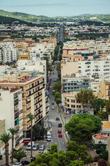 Naklejka premium View from the top on the city of Ibiza, Spain