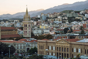 Naklejka premium View from the top on the city of Messina, Italy