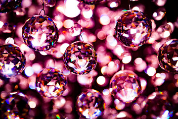 Abstract background - Christmas decoration or crystal chandelier pendant or crystal faceted balls...
