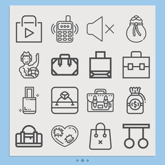 Simple set of diamond related lineal icons.