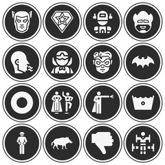 16 pack of intense  filled web icons set