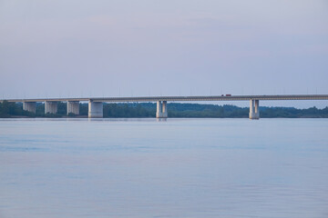 road bridge across the river in soft evening light