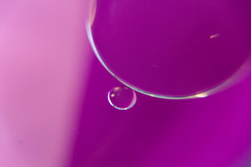 Pink and Purple Abstract Oil Drops in Water