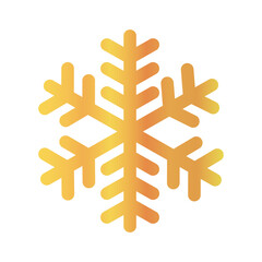 snowflake of winter season gold icon vector design