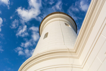 Low angle view of Cape Byron Lighthouse, Byron Bay, New South Wales, Australia