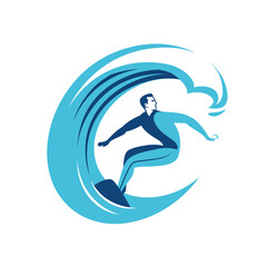Surfing symbol. Surf emblem vector illustration