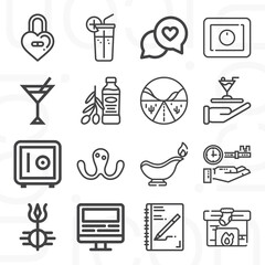 16 pack of close  lineal web icons set