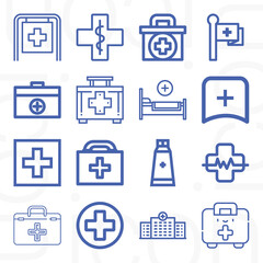 16 pack of pediatric  lineal web icons set