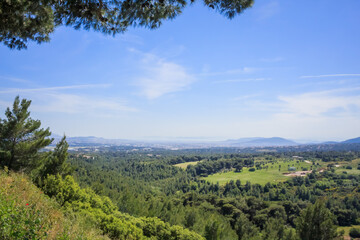 Fototapeta na wymiar View of Athenso from Royal Estates in Tatoi
