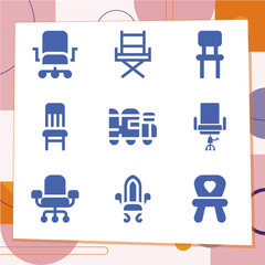 Simple set of 9 icons related to moderate