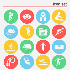 16 pack of shy  filled web icons set