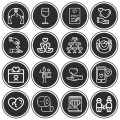 16 pack of making  lineal web icons set