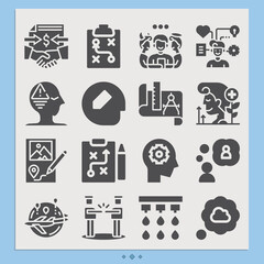 Simple set of provision related filled icons.