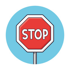 Stop traffic sign icon