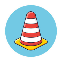 Traffic warning cone icon