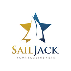 Fototapeta na wymiar Sailing Logo Design. Sailing Boat Logo Vector Template