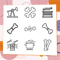 Simple set of 9 icons related to get up