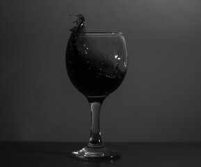 Α glass of wine in motion