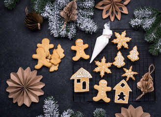 Traditional Christmas gingerbread cookies