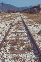 Abandoned trains at Corinth's old train station