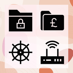 Simple set of port related filled icons