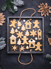 Traditional Christmas gingerbread cookies