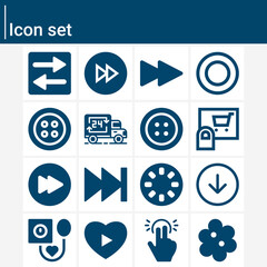 Simple set of pressing related filled icons.