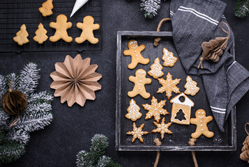 Traditional Christmas gingerbread cookies