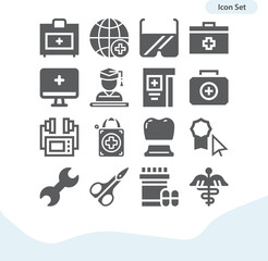 Simple set of doctor related filled icons.