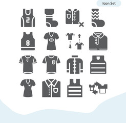 Simple set of tank top related filled icons.