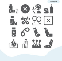 Simple set of retire related filled icons.