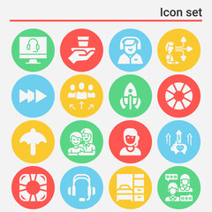 Fototapeta premium 16 pack of foster filled web icons set