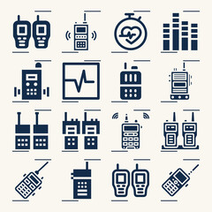 Simple set of cardinal number related filled icons.