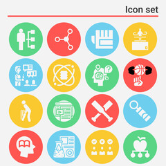 16 pack of skill  filled web icons set