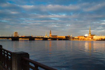 Fototapeta premium Riga, panorama of the city. view of the old town