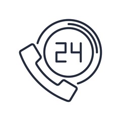 24h customer support icon - vector illustration.