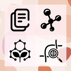 Simple set of gene related filled icons