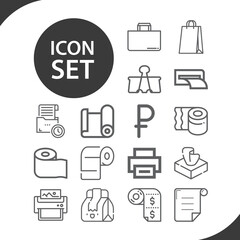 Simple set of printed related lineal icons.