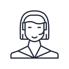 Customer support center operator icon. Vector illustration.