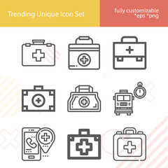 Simple set of temporary state related lineal icons.