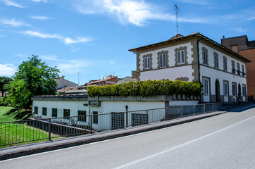 Beautiful white house in traditional Italian style in Certaldo