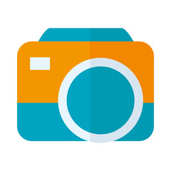 photographic camera icon, flat style