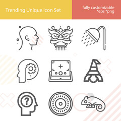Fototapeta premium Simple set of opponents related lineal icons.
