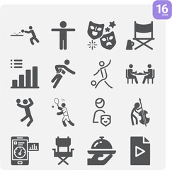 Simple set of acting related filled icons.