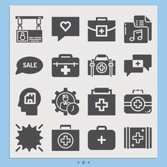 Simple set of module related filled icons.